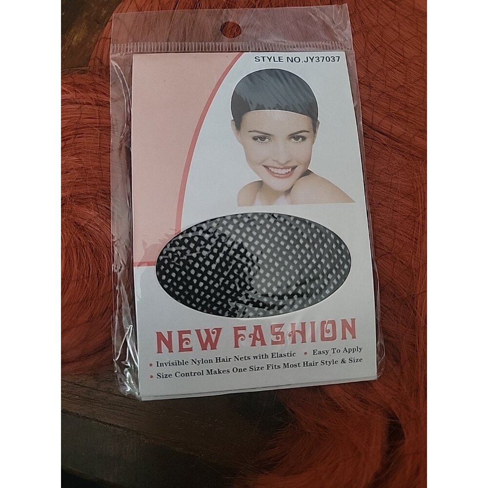 Cosplay Fashion Wig Short Red Straight With Attachable Bun Tail Netting Cap - Picture 8 of 8